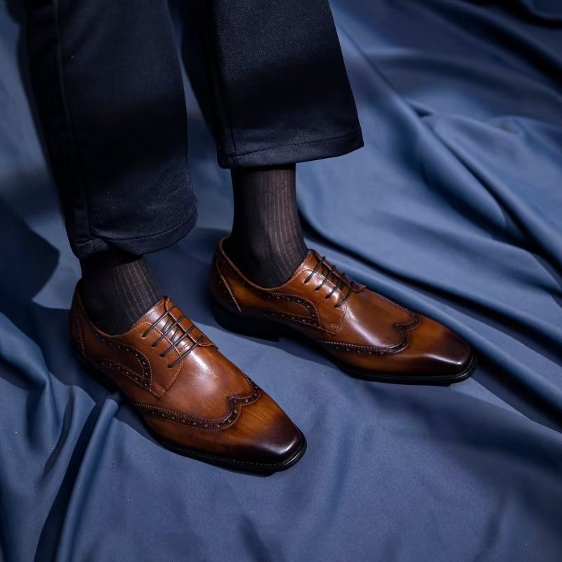 Miesten Juhlakengät Brogue Dress -kengät - Kahvi