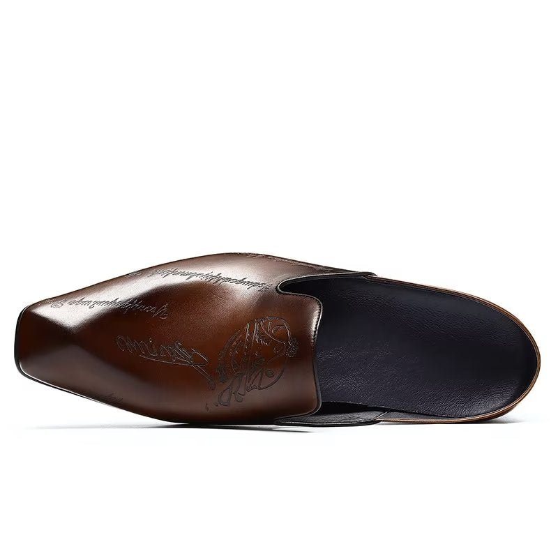 Miesten Juhlakengät Exotic Slip On Dress -kengät - Kahvi