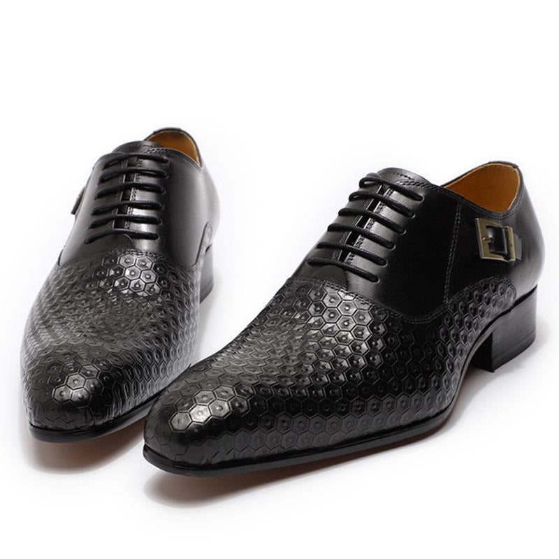 Miesten Juhlakengät Geoluxe Chic Lace Up Teräväkärkinen Oxford - Musta