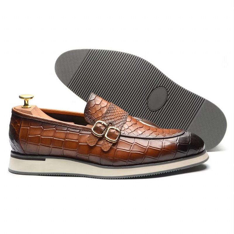 Miesten Juhlakengät Hienostuneet Elegance-slip-on Nahkakengät - Ruskea