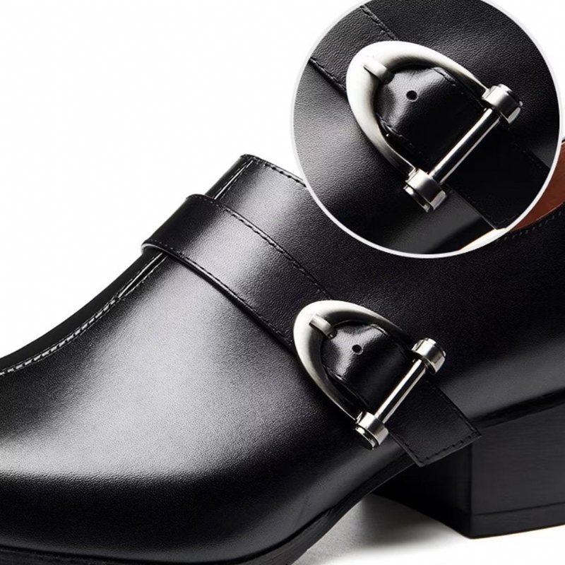 Miesten Juhlakengät Hienot Nahkaiset Monkstrap-mekkokengät - Musta