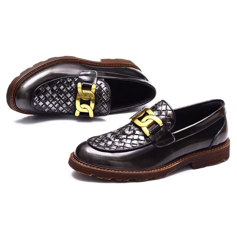 Miesten Juhlakengät Kohokuvioidut Eleganceluxury Slip-on Mekkokengät - Harmaa