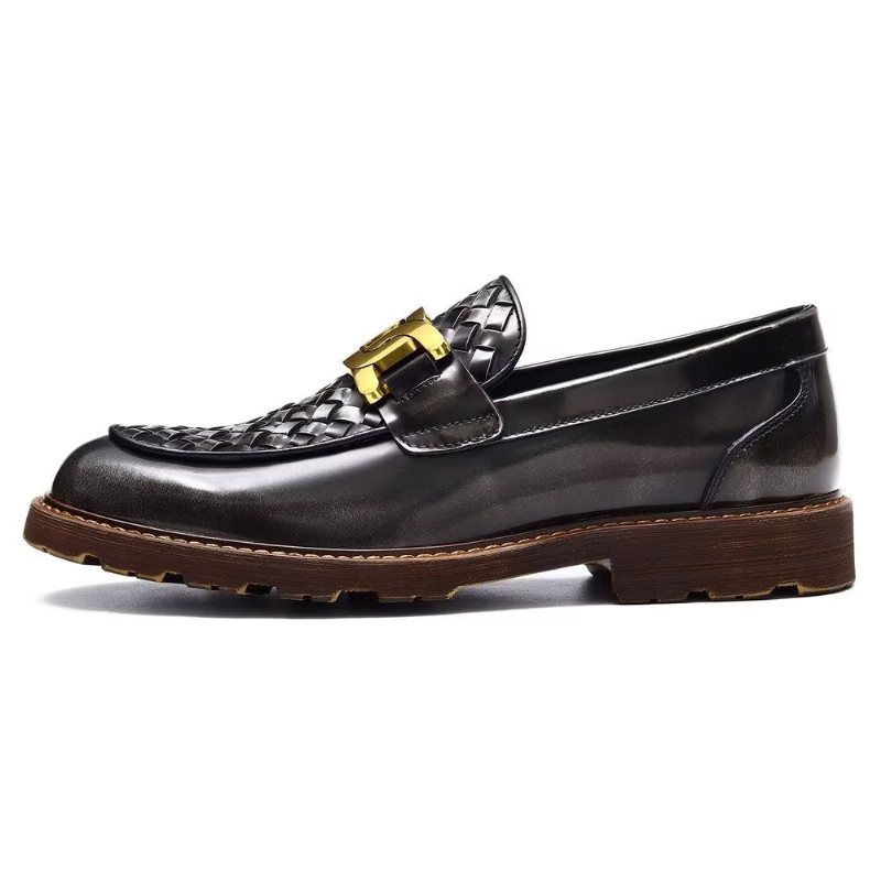 Miesten Juhlakengät Kohokuvioidut Eleganceluxury Slip-on Mekkokengät - Harmaa
