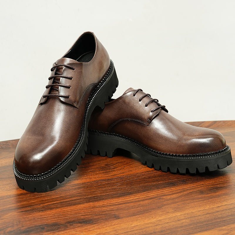 Miesten Juhlakengät Lehmännahkaiset Brogues - Kahvi