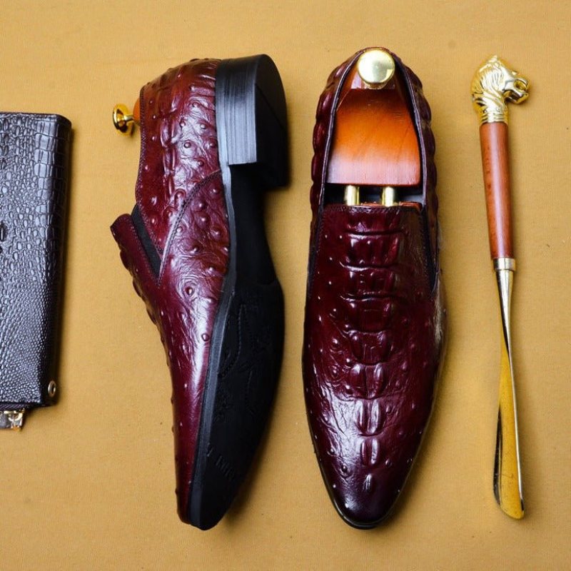 Miesten Juhlakengät Tyylikkäät Crocleather-kärkikengät - Punainen