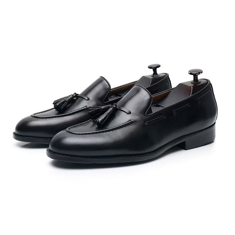 Miesten Juhlakengät Tyylikkäät Tassel Brogue -tyyliset Nahkaiset Oxford-kengät - Musta