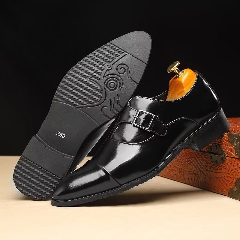 Miesten Juhlakengät Tyylikkäät Teräväkärkiset Monkstrap-mekkokengät - Musta