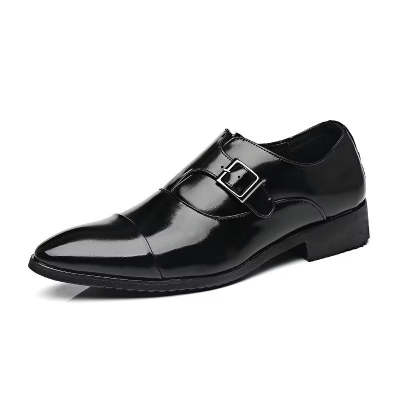 Miesten Juhlakengät Tyylikkäät Teräväkärkiset Monkstrap-mekkokengät - Musta