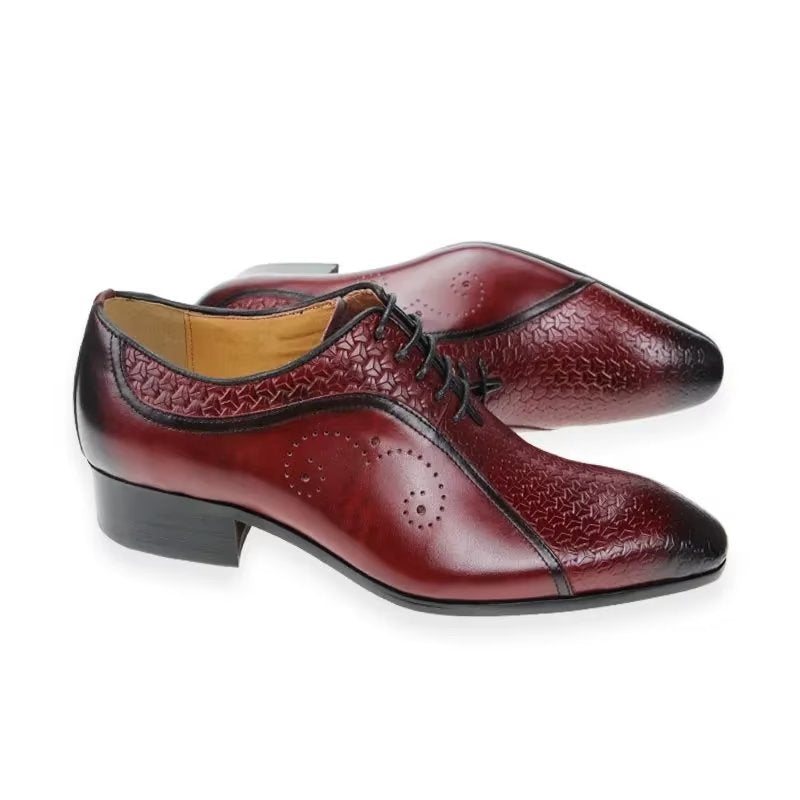 Miesten Juhlakengät Ylelliset Nahkaiset Brogue Wedding Oxfords - Punainen