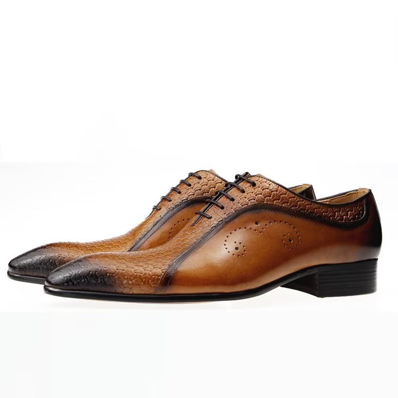 Miesten Juhlakengät Ylelliset Nahkaiset Brogue Wedding Oxfords - Ruskea