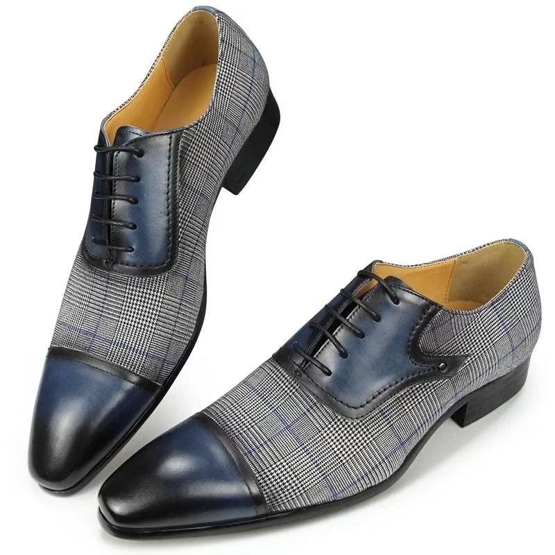 Miesten Juhlakengät Ylelliset Nahkaiset Tyylikkäät Brogue Wedding Oxford -kengät - Sininen