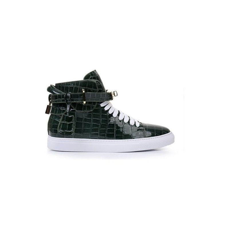Miesten Lenkkarit Ylelliset Crocemboss High Top -lenkkarit - Vihreä