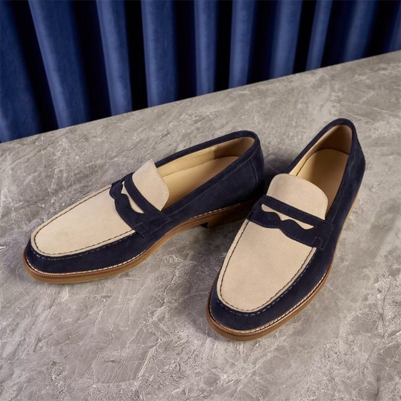 Miesten Loaferit Klassiset Nahkaiset - Sininen