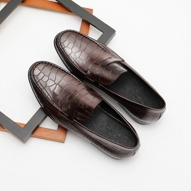 Miesten Loaferit Ylelliset Croctex Slip On Brogues Loafers - Kahvi