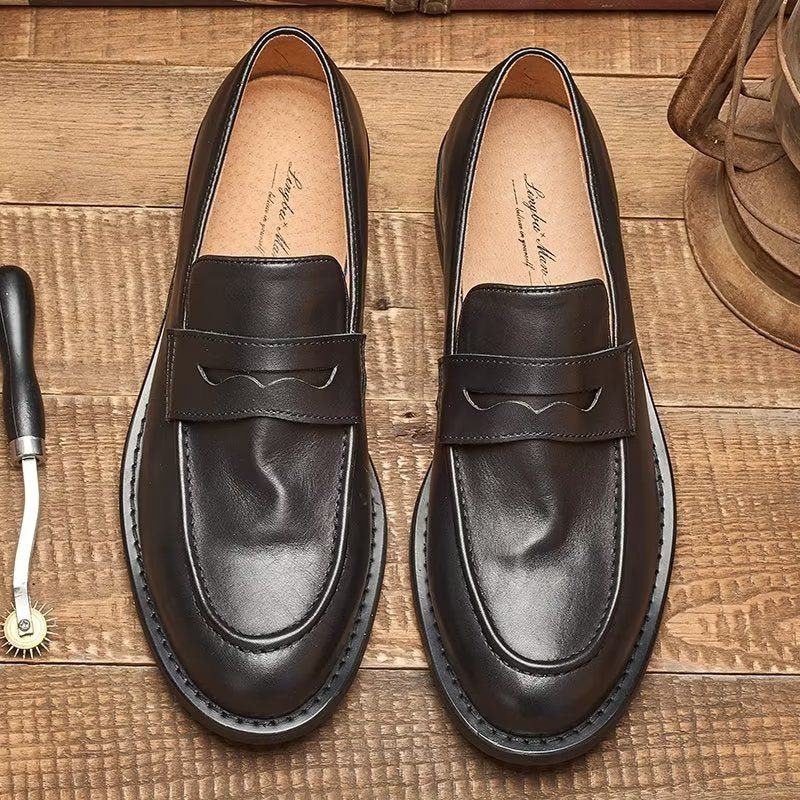 Miesten Loafers Muodikas Slip On Penny - Musta