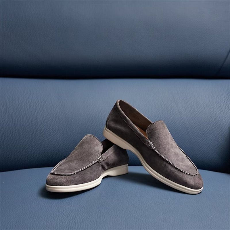 Miesten Loafers Nahka - Harmaa