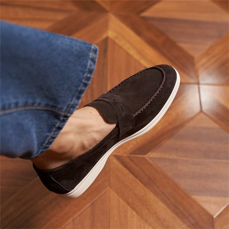 Miesten Loafers Premium Nahka - Kahvi