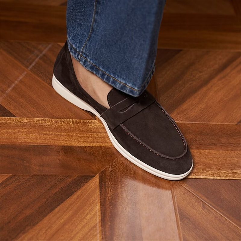 Miesten Loafers Premium Nahka - Kahvi