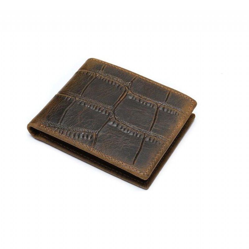 Miesten Lompakot Eksoottinen Vetoketjullinen Bifold Lompakko - Kahvi Croc
