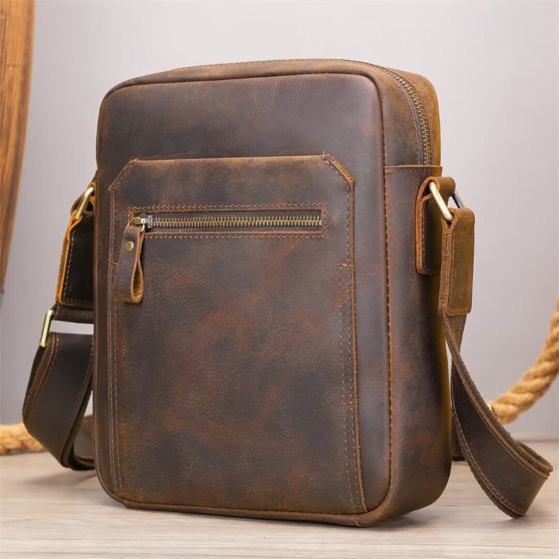 Miesten Olkalaukut Distinguished Dapper Alligator Leather Tote - Kahvi