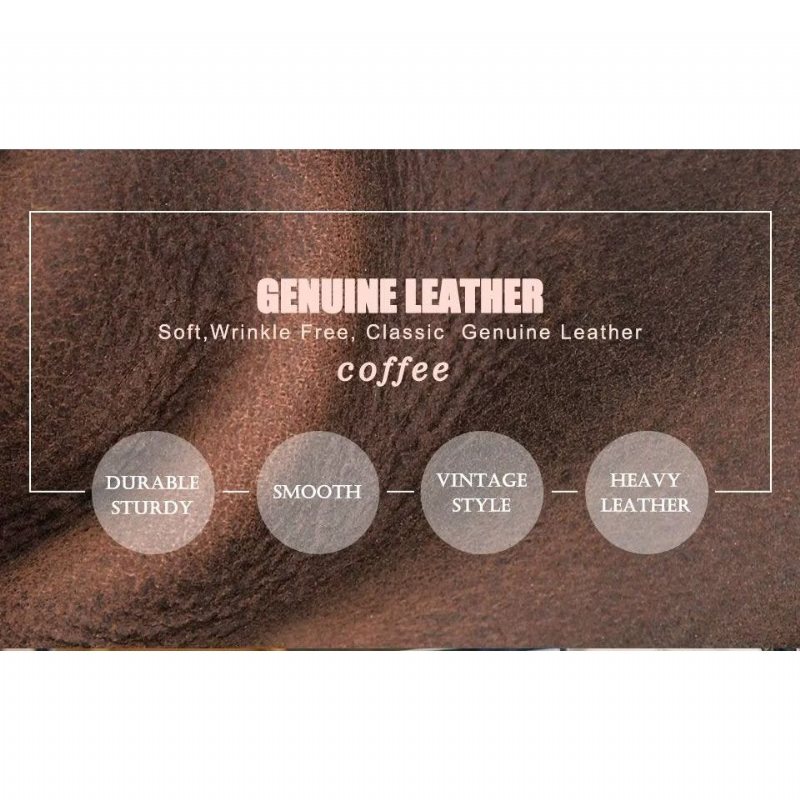 Miesten Olkalaukut Ylellinen Crossbody Messenger Bag Crazy Horse Classic Collection - Kahvia
