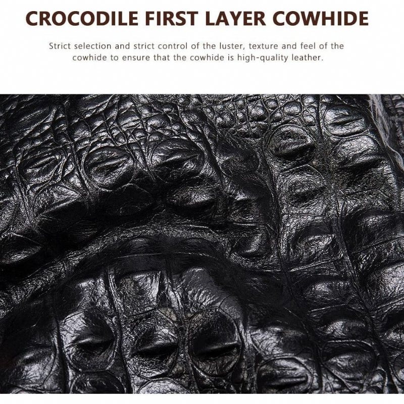 Miesten Reput Vintage Chic Alligator Leather Tech -matkareppu - Musta