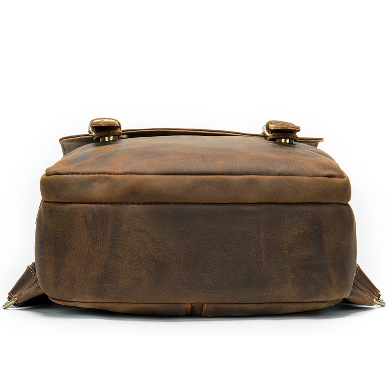 Miesten Reput Vintage Luxury Air Cushion -nahkareppu - Kahvia