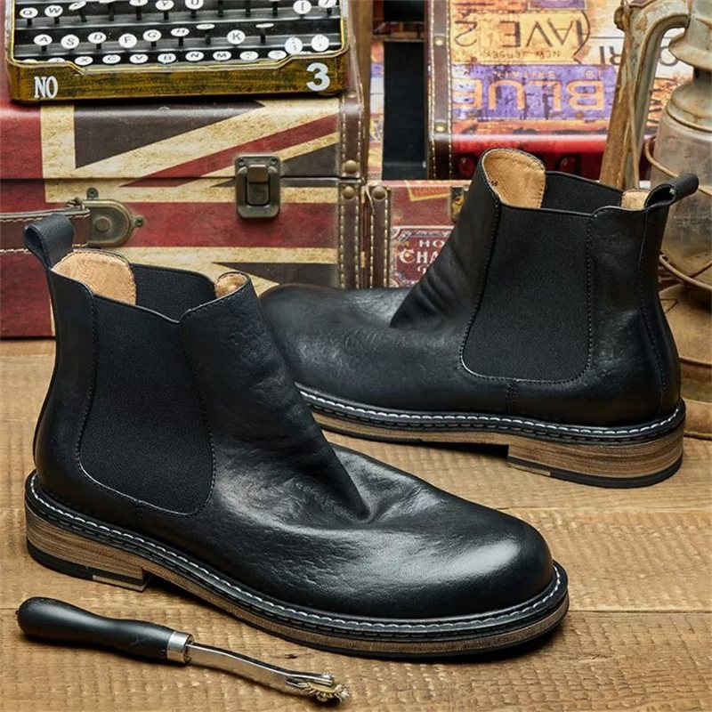 Miesten Saappaat Elegant Equine Slip On Nilkkatossut - Musta