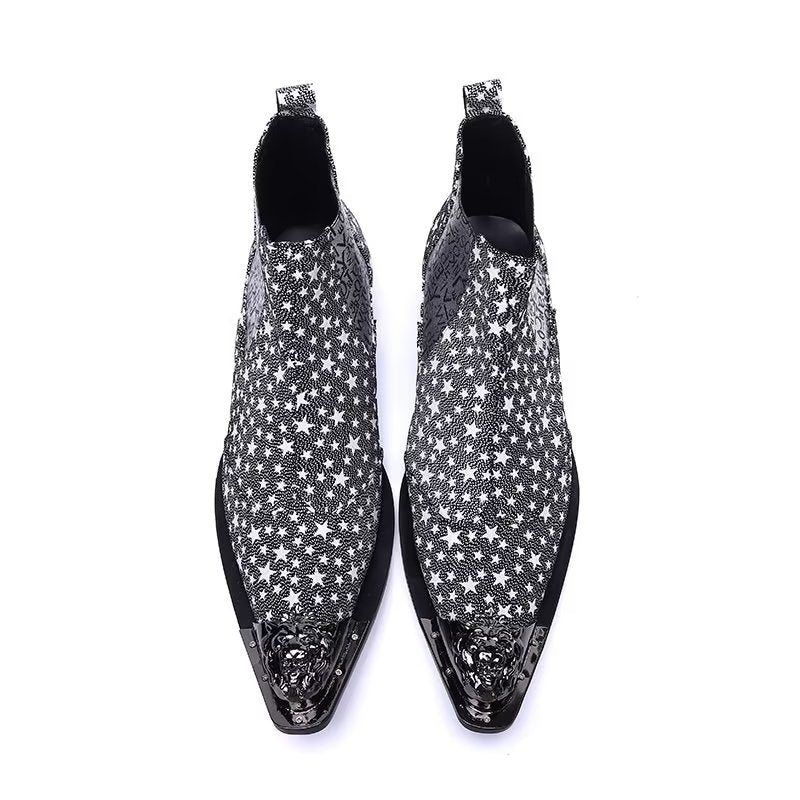 Miesten Saappaat Exotic Texture Slip-on Chelsea Boots - Harmaa