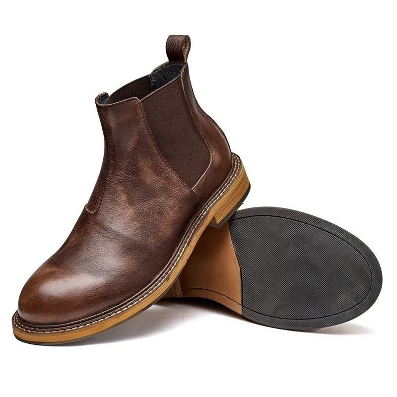 Miesten Saappaat Kohokuvioidut Elegance Slip-on -nilkkurit - Kahvia
