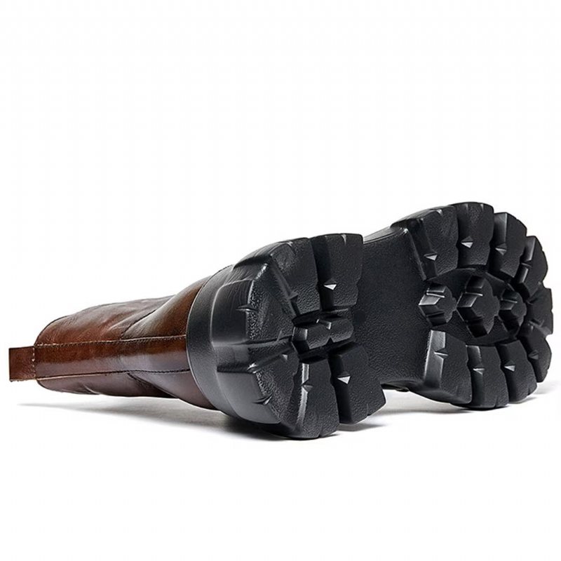 Miesten Saappaat Lampaannahkaa Chic Vetoketju Vintage Martin Boots - Ruskea