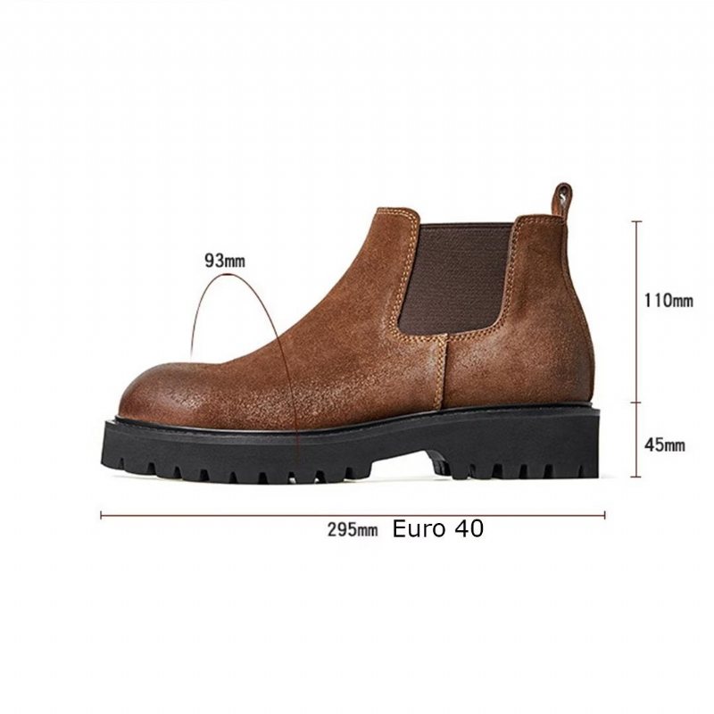 Miesten Saappaat Lampaannahkaa Chic Vintage Lyhyt Vetoketju Martin Boots - Ruskea