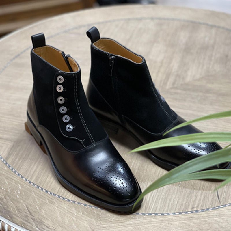 Miesten Saappaat Regal Alligator Texture Wingtip -nilkkurit - Musta