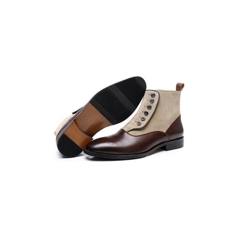 Miesten Saappaat Regal Alligator Texture Wingtip -nilkkurit - Aprikoosi