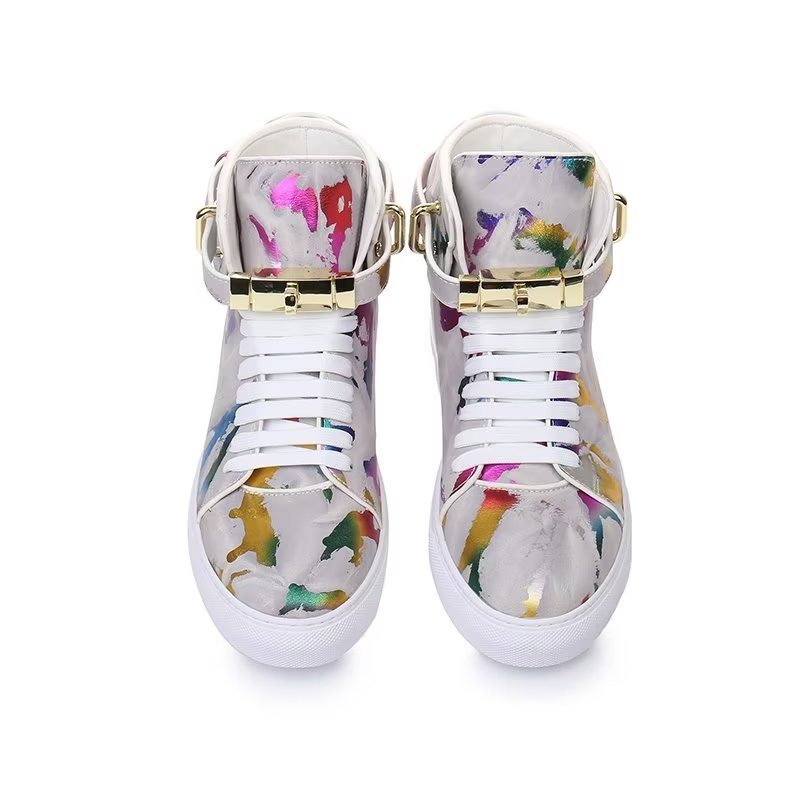 Miesten Tennarit Graffiti Elite Cow Nahka High Top Kicks - Monivärinen