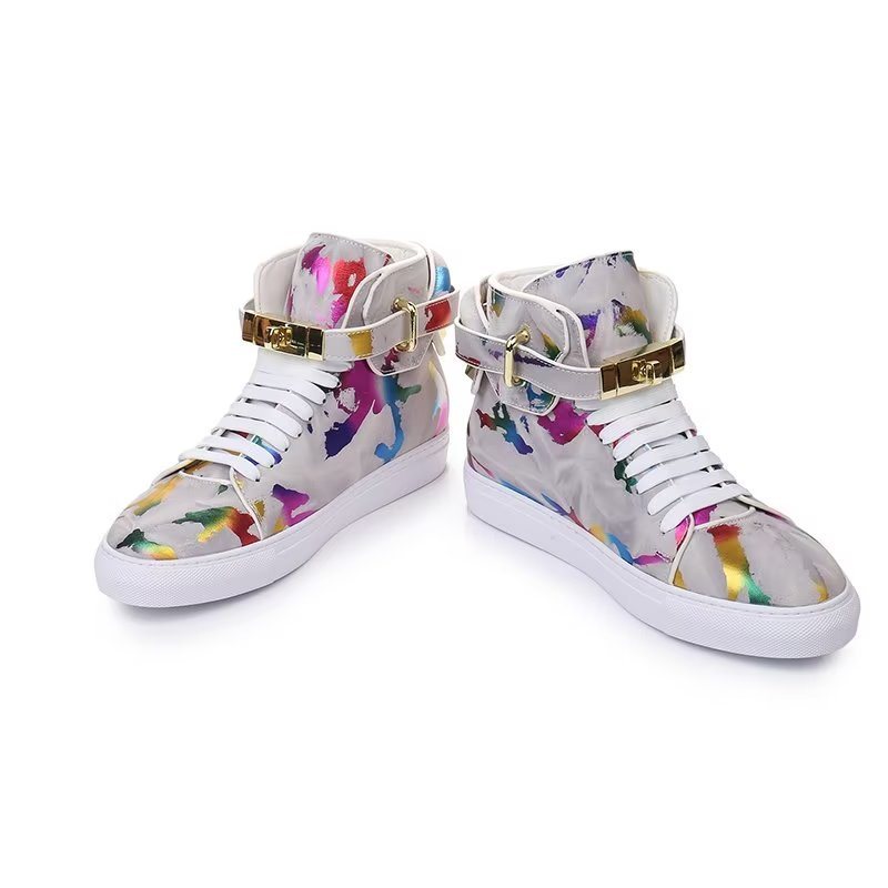 Miesten Tennarit Graffiti Elite Cow Nahka High Top Kicks - Monivärinen