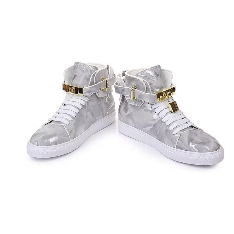 Miesten Tennarit Graffiti Elite Cow Nahka High Top Kicks - Harmaa