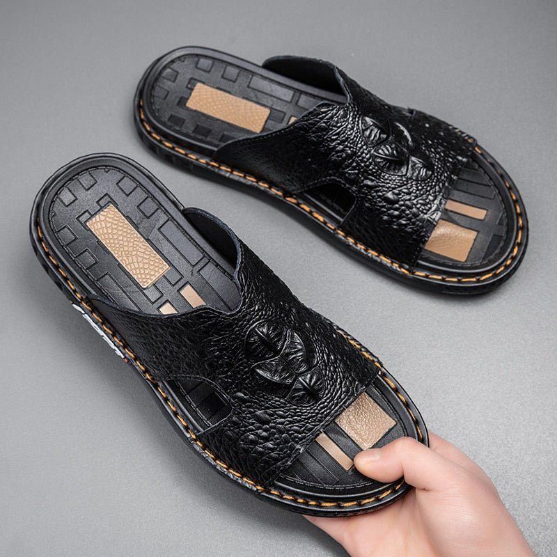 Miesten Vapaa-ajan Kengät Luxecroco Summer Chic Slip On Slides - Musta