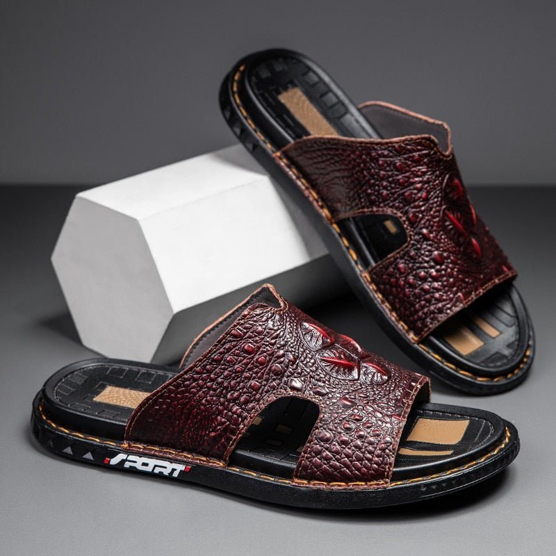 Miesten Vapaa-ajan Kengät Luxecroco Summer Chic Slip On Slides - Punainen