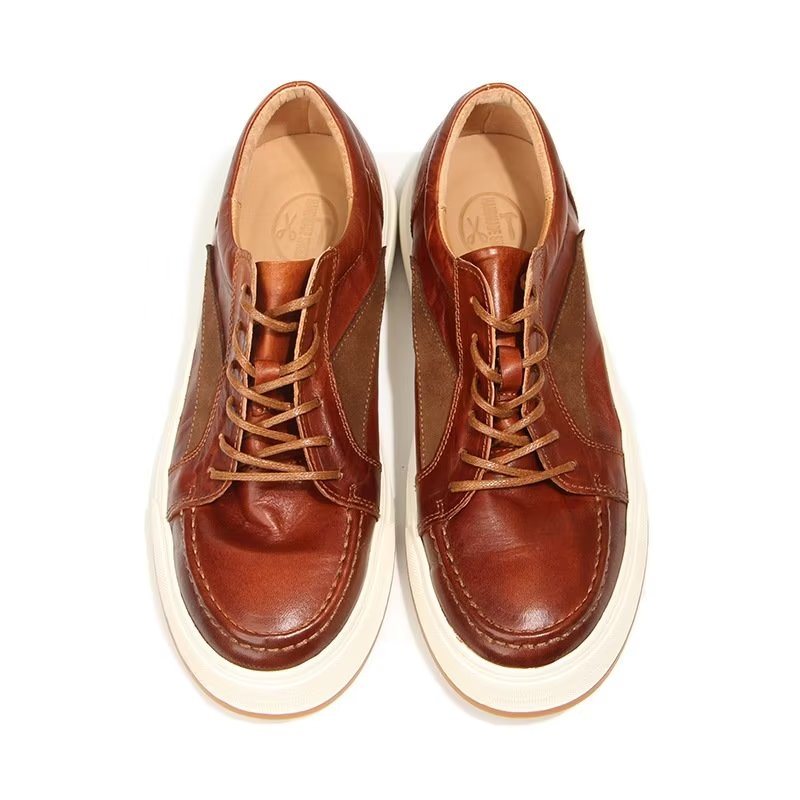 Miesten Vapaa-ajan Kengät Tyylikkäät High Top Fashion -lenkkarit - Ruskea
