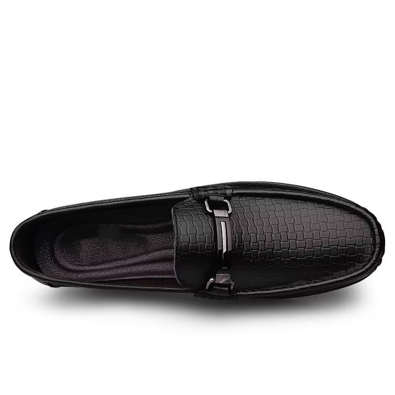 Miesten Vapaa-ajan Kengät Tyylikkäät Pu-slip-on Mokasiinit Metallistyylillä - Musta
