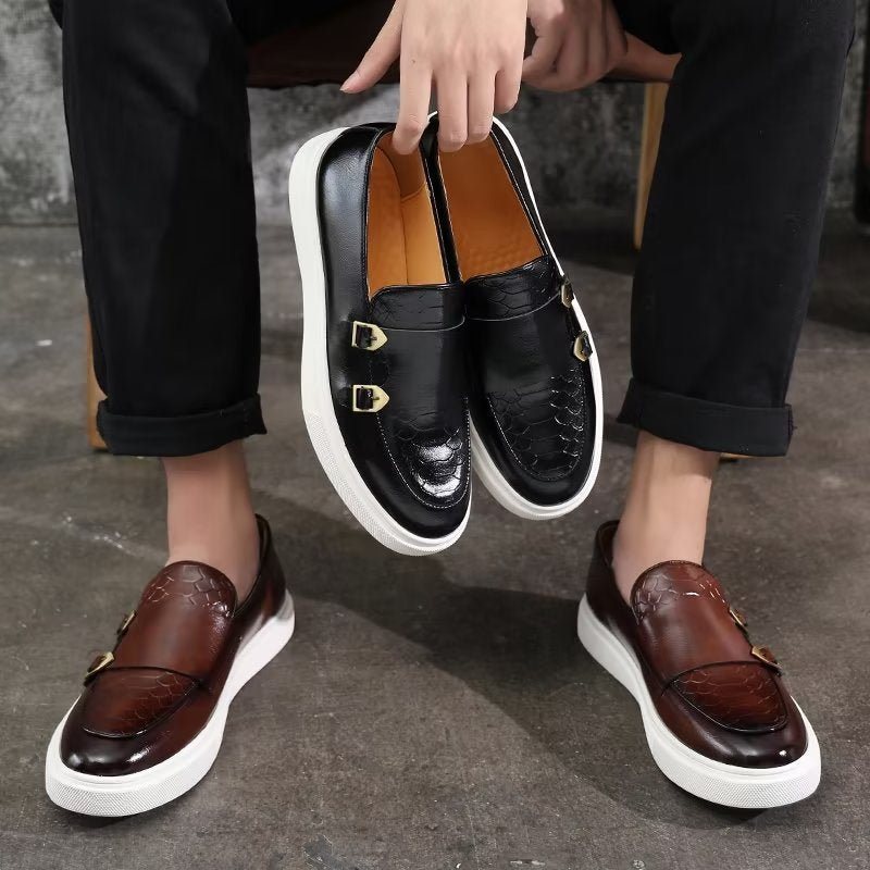 Miesten Vapaa-ajan Kengät Tyylikkäät Slip On Platform Tennarit - Ruskea
